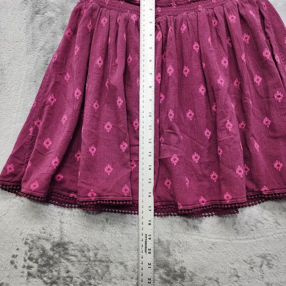Old Navy Skirt Womens M Purple Plum & Get It Global Gauze Smocked Waist Pull On - Picture 8 of 9